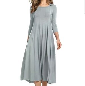 Grey  Casual Skater Dress